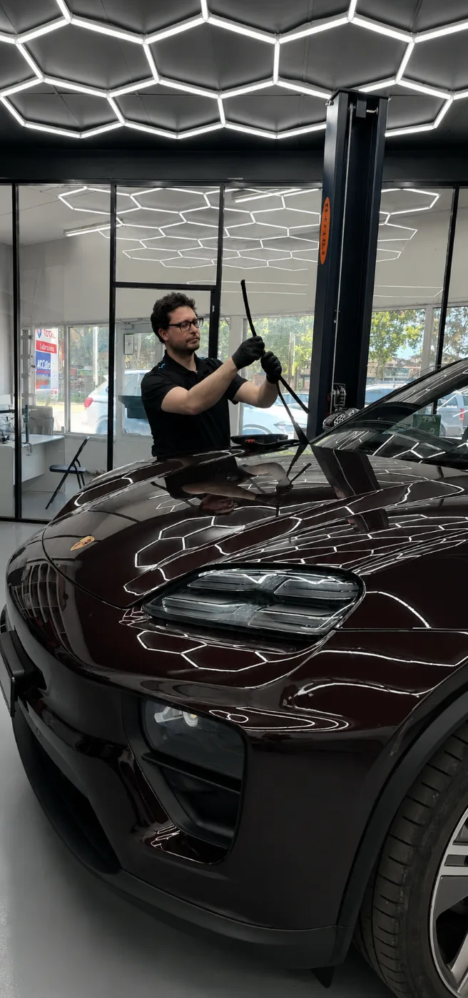 Michael servicing a vehicle in the Hoddle Automotive workshop